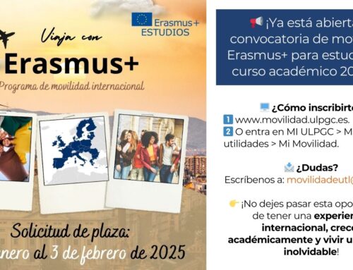 Convocatoria de movilidad Erasmus +, curso 2024/25